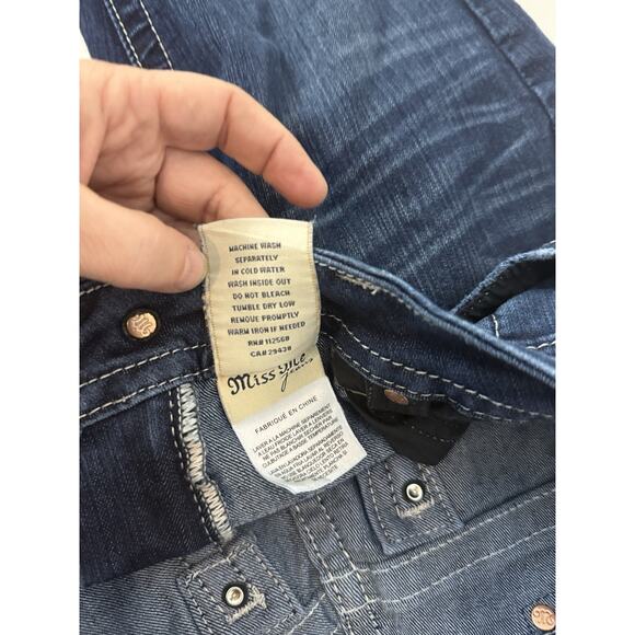 Miss Me Easy Boot Cut Western Bling Jeans Womens Size 27 Rodeo Mid Rise - Picture 13 of 16